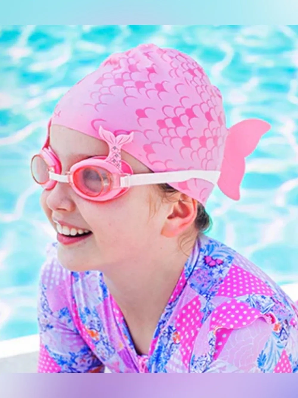 Coconut Grove Co Girls Pink Mermaid Tail Swim Goggles